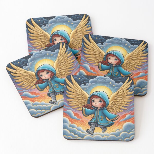 Item preview, Angel with wings wearing a hoodie fighting through a storm designed and sold by Colin Bentham.