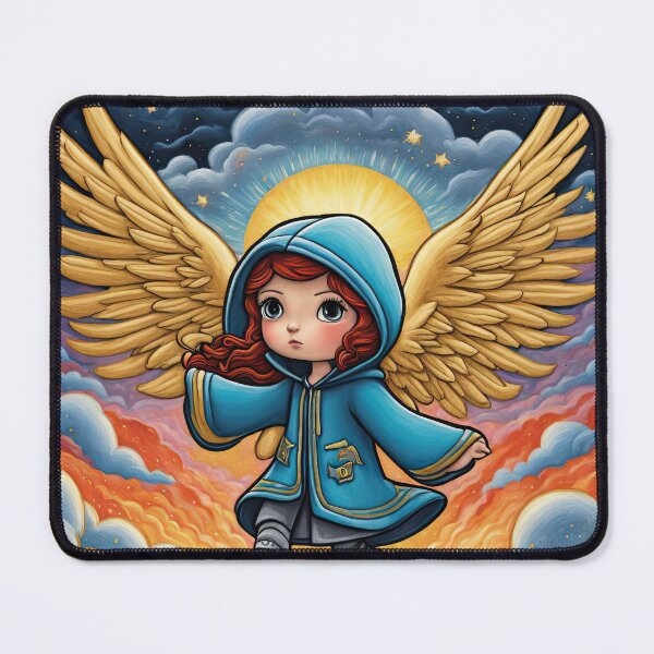 Item preview, Angel with wings wearing a hoodie fighting through a storm designed and sold by Colin Bentham.