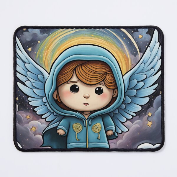 Item preview, Angel with wings wearing a hoodie fighting through a storm designed and sold by Colin Bentham.