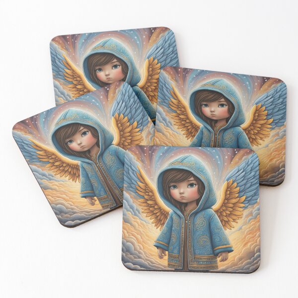 Item preview, Angel with wings wearing a hoodie fighting through a storm designed and sold by Colin Bentham.