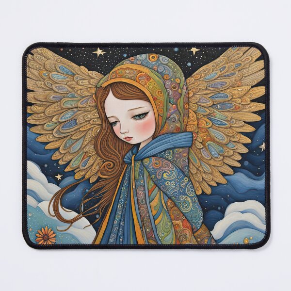 Item preview, Angel with wings wearing a hoodie fighting through a storm designed and sold by Colin Bentham.