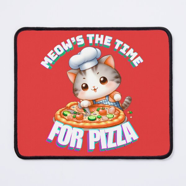 Item preview, Meow’s the Time for Pizza – Cute Kawaii Cat Chef Pizza Pun Design designed and sold by HopeAndHustle.