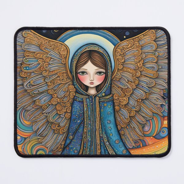 Item preview, Angel with wings wearing a hoodie fighting through a storm designed and sold by Colin Bentham.