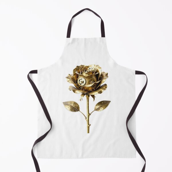 Item preview, Steampunk Rose Sculpture - Golden Gearwork Floral Art designed and sold by Marcu Ioachim.