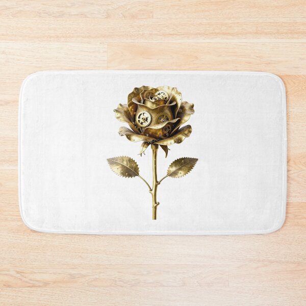 Item preview, Steampunk Rose Sculpture - Golden Gearwork Floral Art designed and sold by Marcu Ioachim.