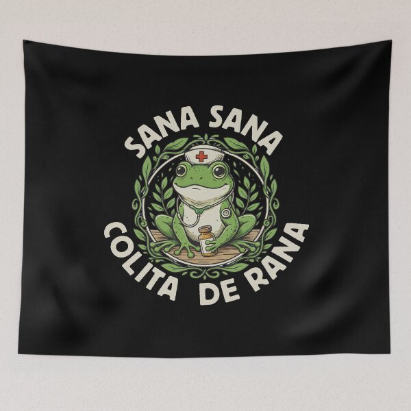 Item preview, Sana Sana Colita De Rana Frog Nurse Illustration designed and sold by LunaMagicStudio.