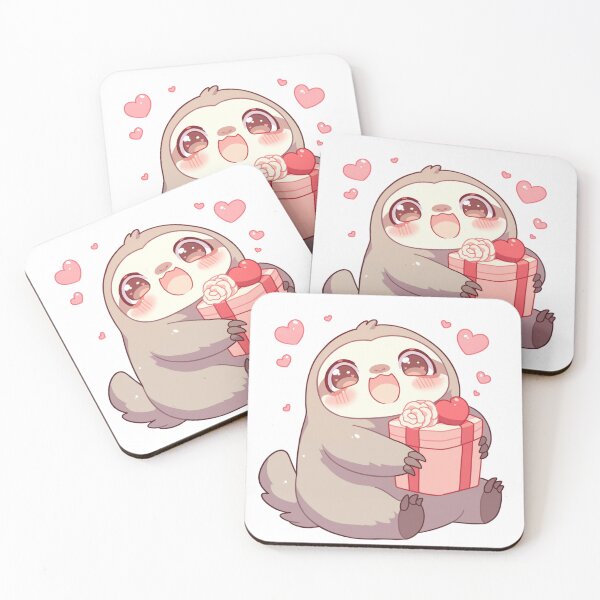 Item preview, Sloth with hearts and gift designed and sold by MendaciousMina.