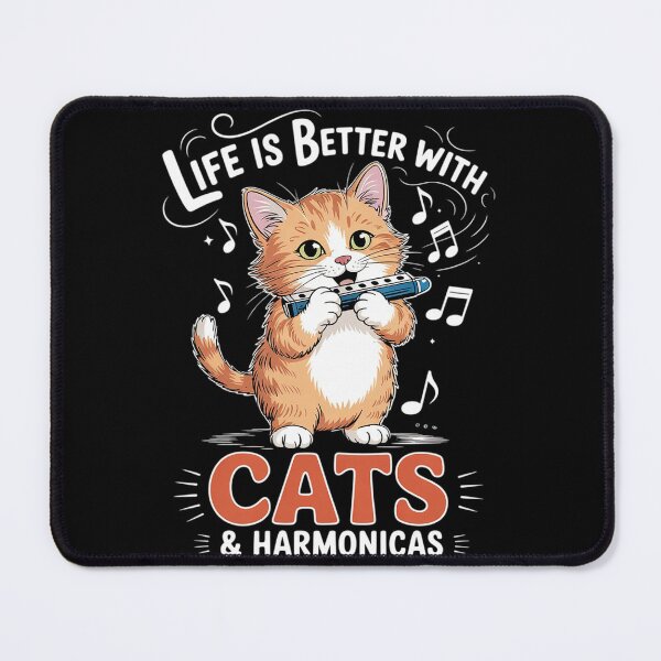 Item preview, Life Is Better With Cats And Harmonicas designed and sold by joyouartArt.