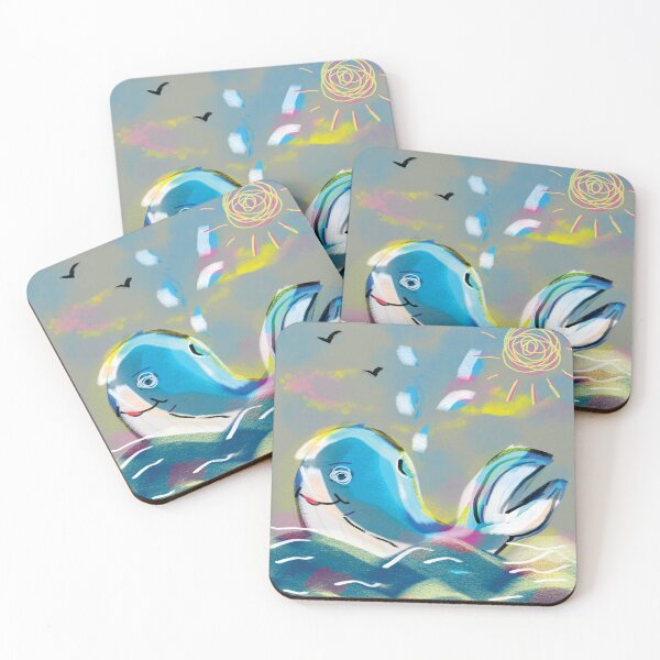 Item preview, A cheerful whale swimming in the ocean designed and sold by Dilyana Rumenova - Shantabella.