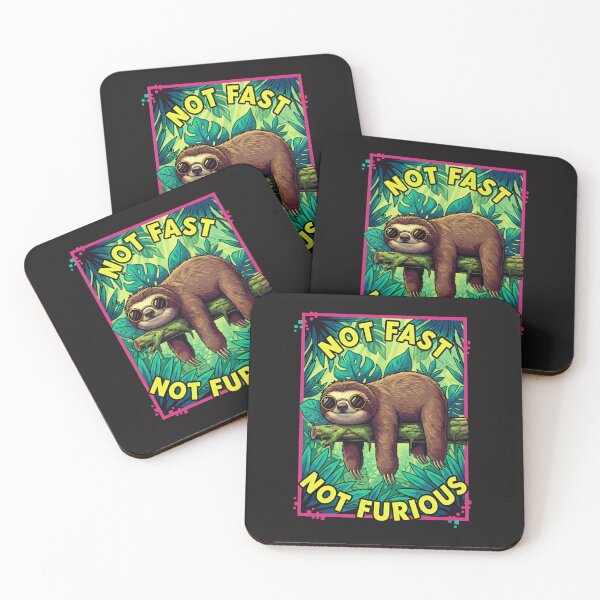 Item preview, Funny Sloth Not Fast Not Furious Retro Jungle Animal Parody designed and sold by ZyxDes.