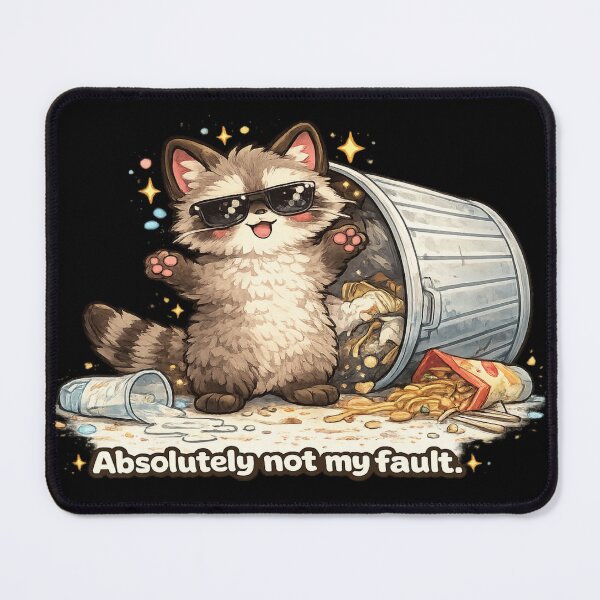 Item preview, Absolutely Not My Fault Raccoon Meme designed and sold by KyliesKanvas22.