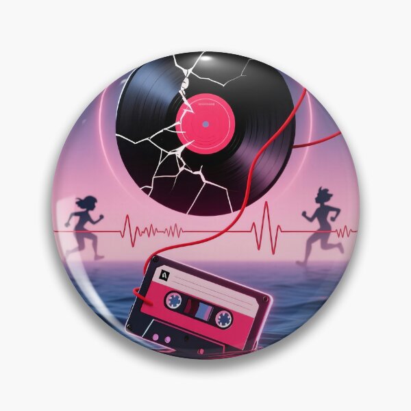 Item preview, Synthwave Heartbeat Run Vinyl Cassette designed and sold by Bright Vibe Designs.