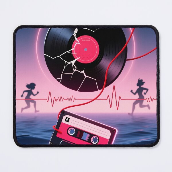 Item preview, Synthwave Heartbeat Run Vinyl Cassette designed and sold by Bright Vibe Designs.