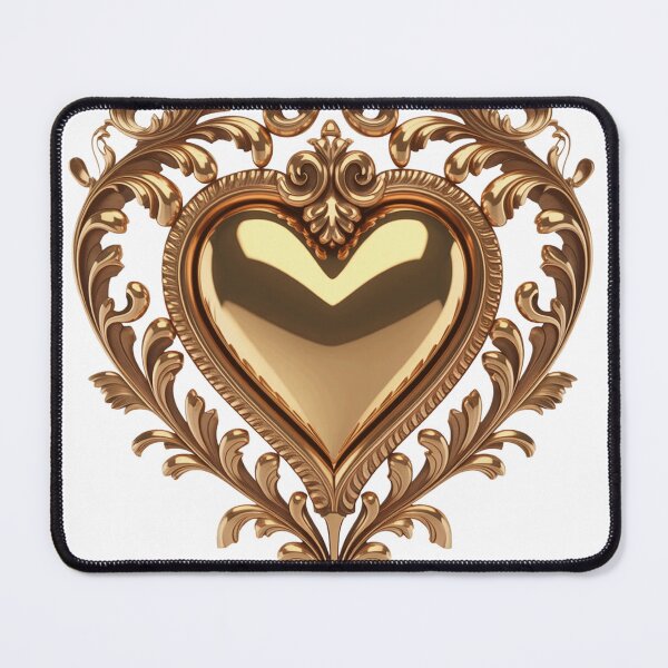 Item preview, Royal Baroque Gold Heart Ornament designed and sold by StickerBuild07 .