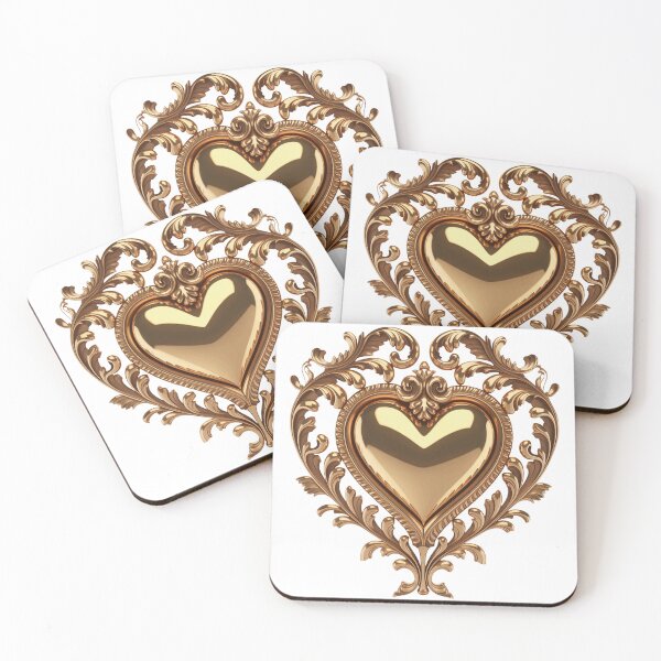 Item preview, Royal Baroque Gold Heart Ornament designed and sold by StickerBuild07 .