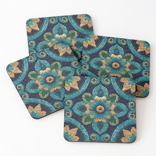 Item preview, Gaudi Inspired Vivid Colorful Floral Mosaics Tile Pattern designed and sold by GrinGalore.
