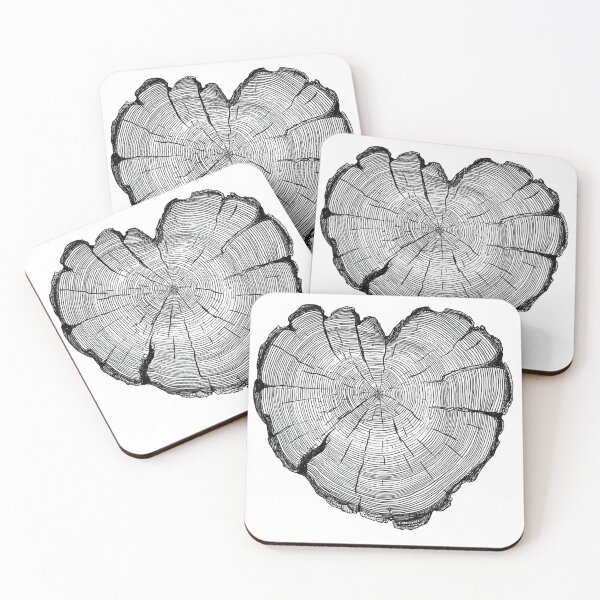 Item preview, Wood slice heart designed and sold by MendaciousMina.
