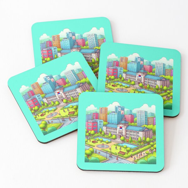 Item preview,  Korea’s Top University Campus – Cute Label with Korean Flag    designed and sold by PaintMeWorld.