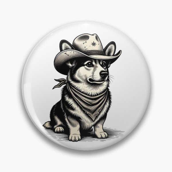 Item preview, Cowboy Corgi Dog With Cowboy Hat And Bandana designed and sold by GrumpySableye.