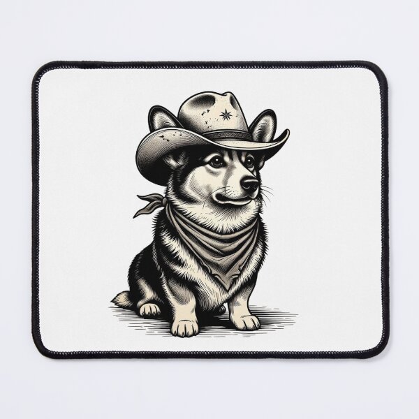 Item preview, Cowboy Corgi Dog With Cowboy Hat And Bandana designed and sold by GrumpySableye.