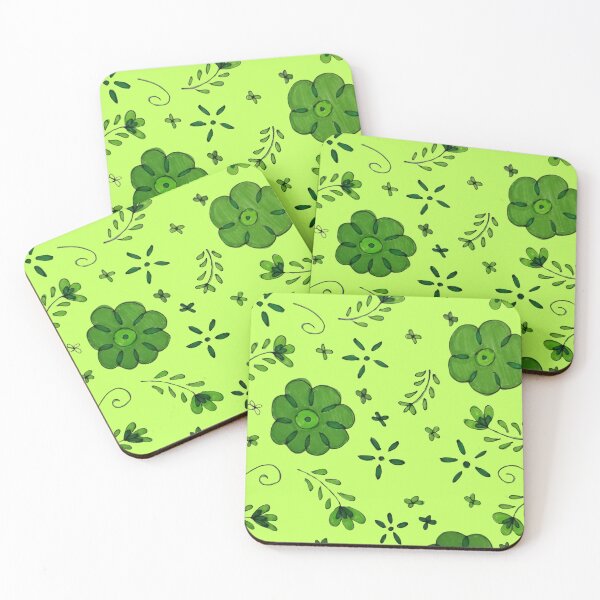 Item preview, Green floral design designed and sold by LitchiArt.