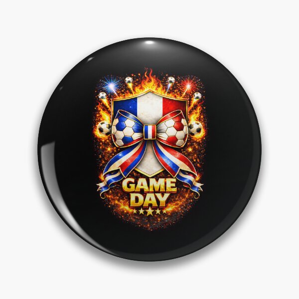 Item preview, France Soccer Game Day Flaming Tricolor Crest Bow Graphic designed and sold by MuniraWearify.