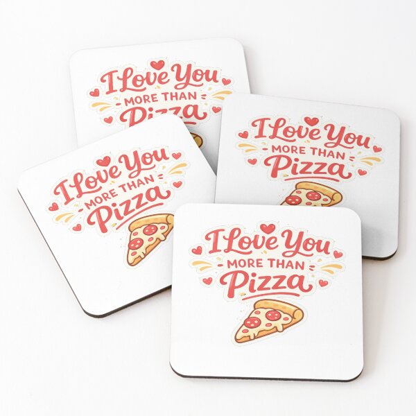 Item preview, I Love You More Than Pizza Cute Pizza Slice Typography Design designed and sold by AlienTechs.