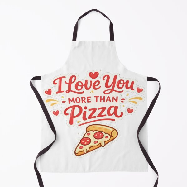Item preview, I Love You More Than Pizza Cute Pizza Slice Typography Design designed and sold by AlienTechs.