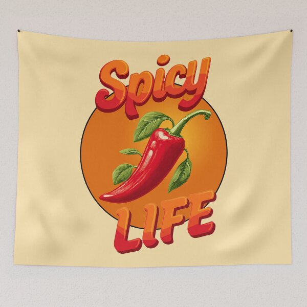 Item preview, Spicy Life - Red Hot Chili Pepper Graphic Art designed and sold by Italian Ink Studio.