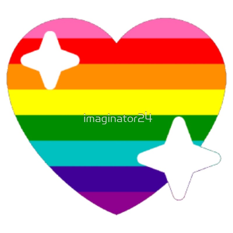 Lgbtq Rainbow Flag Sparkle Heart Emoji With Pink Stripe By Imaginator24 Redbubble 5299