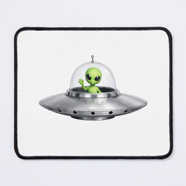 Item preview, Cute Retro UFO with Friendly Alien designed and sold by octozap.