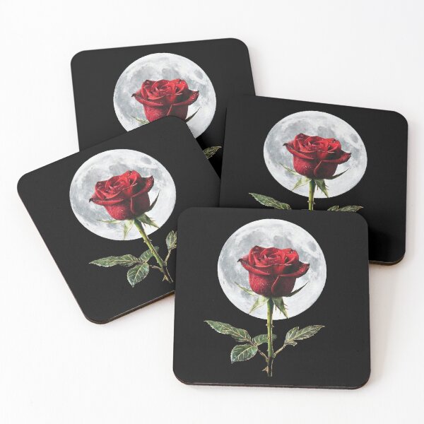 Item preview, Dark Romantic Burgundy Rose and White Moon designed and sold by WildLumina.