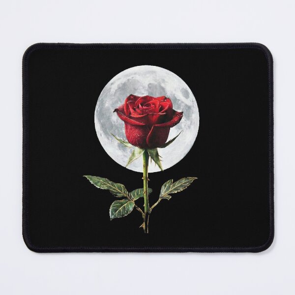 Item preview, Dark Romantic Burgundy Rose and White Moon designed and sold by WildLumina.