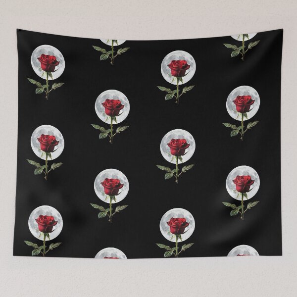 Item preview, Dark Romantic Burgundy Rose and White Moon designed and sold by WildLumina.
