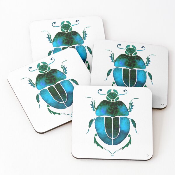 Item preview, Watercolour Spring Dor Beetle Green designed and sold by ChloeHaumea.