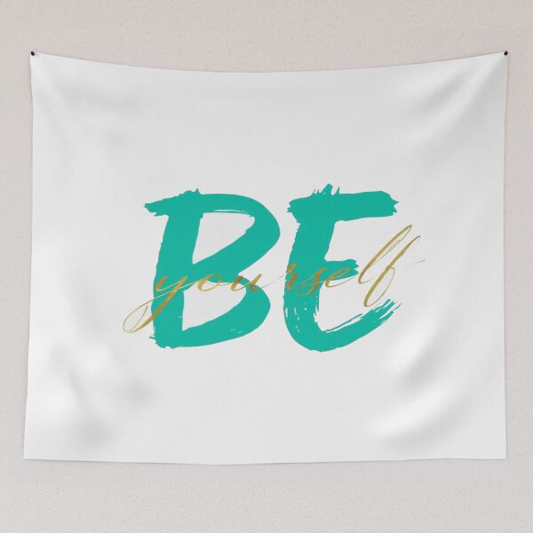 Item preview, Bold Teal "Be Yourself" Motivational Brushstroke Typography – Empowering Quote for Daily Inspiration designed and sold by Bright Nest Studio.