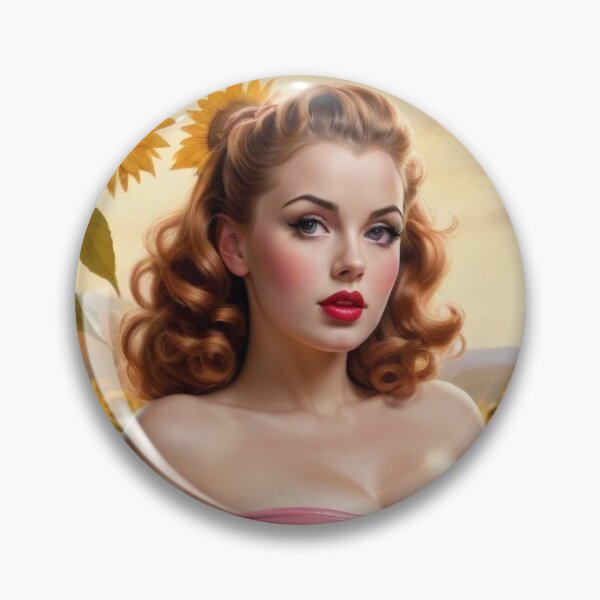Item preview, Vintage 1940s Pin-Up Harvest Goddess Autumn Pumpkin Patch Retro Fall Art designed and sold by MissSaylor.