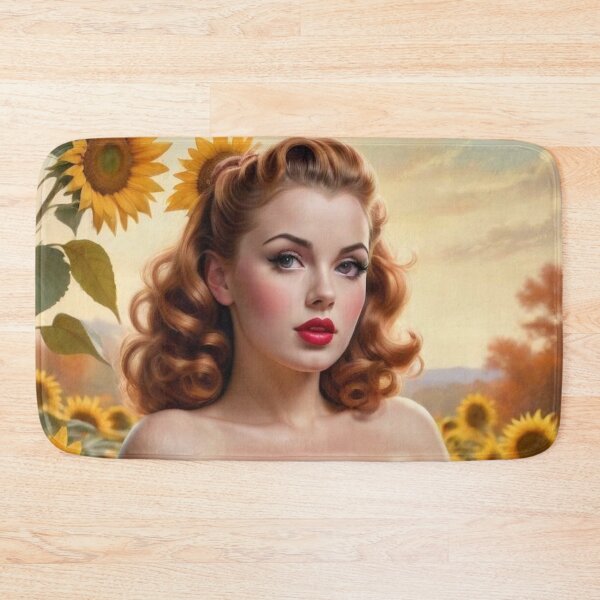 Item preview, Vintage 1940s Pin-Up Harvest Goddess Autumn Pumpkin Patch Retro Fall Art designed and sold by MissSaylor.