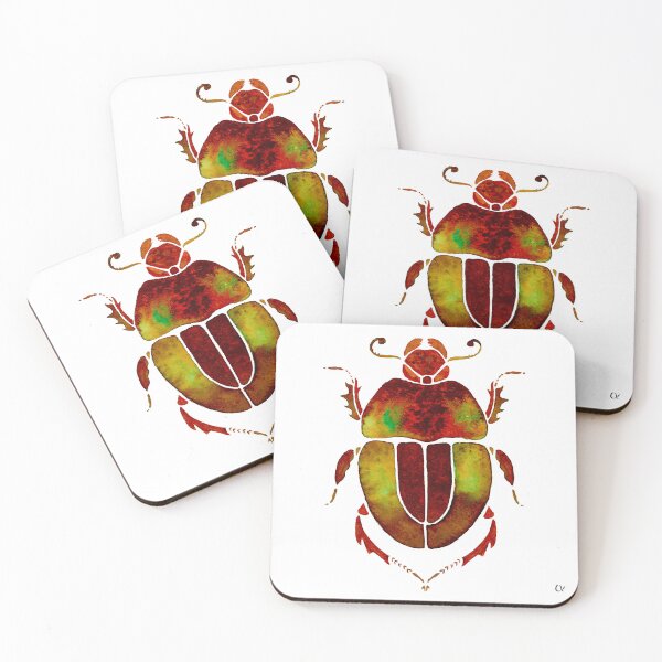 Item preview, Watercolour Spring Dor Beetle Red designed and sold by ChloeHaumea.