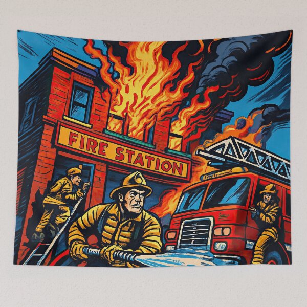 Item preview, Fire station | Comics stylCartoone -  designed and sold by ComicsFactory.