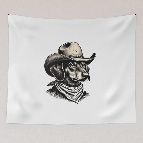 Item preview, Dachshund Cowboy Western Dog Hat designed and sold by GrumpySableye.
