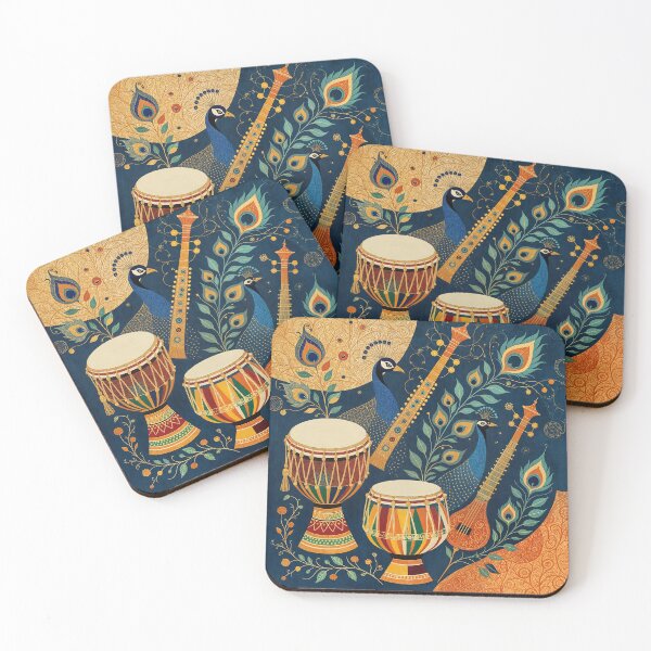 Item preview, Abstract collage of folk instruments—dhol, tabla, shehnai designed and sold by ShaDeS-AI-Art.