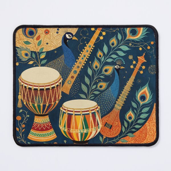 Item preview, Abstract collage of folk instruments—dhol, tabla, shehnai designed and sold by ShaDeS-AI-Art.
