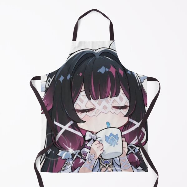 Item preview, Genshin Impact Chibi Columbina Sipping Coffee designed and sold by KomiArts.