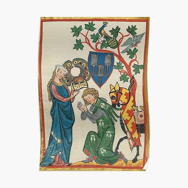 Medieval German Minne art Poster