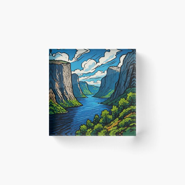 Item preview, Fjord in Norway  | Comics stylCartoone -  designed and sold by ComicsFactory.