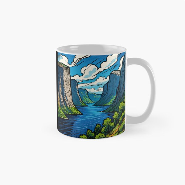 Item preview, Fjord in Norway  | Comics stylCartoone -  designed and sold by ComicsFactory.