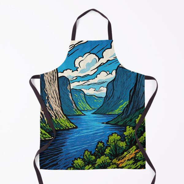 Item preview, Fjord in Norway  | Comics stylCartoone -  designed and sold by ComicsFactory.