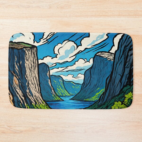 Item preview, Fjord in Norway  | Comics stylCartoone -  designed and sold by ComicsFactory.