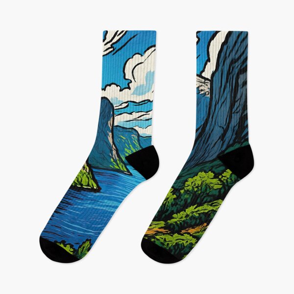Item preview, Fjord in Norway  | Comics stylCartoone -  designed and sold by ComicsFactory.